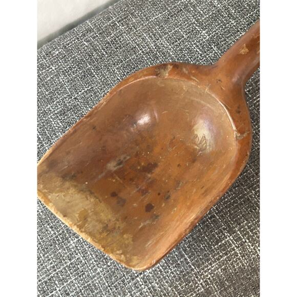 Antique-100+ years Old-Short Flour Grain Bin Wooden Shovel-Farmhouse 12" x 5" - Picture 6 of 6